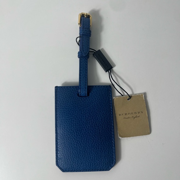 Burberry Bright Navy Leather Luggage Bag Travel Suitcase Tag Keychain - Picture 4 of 9